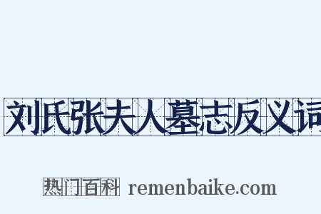刘氏张夫人墓志反义词是什么意思的图片